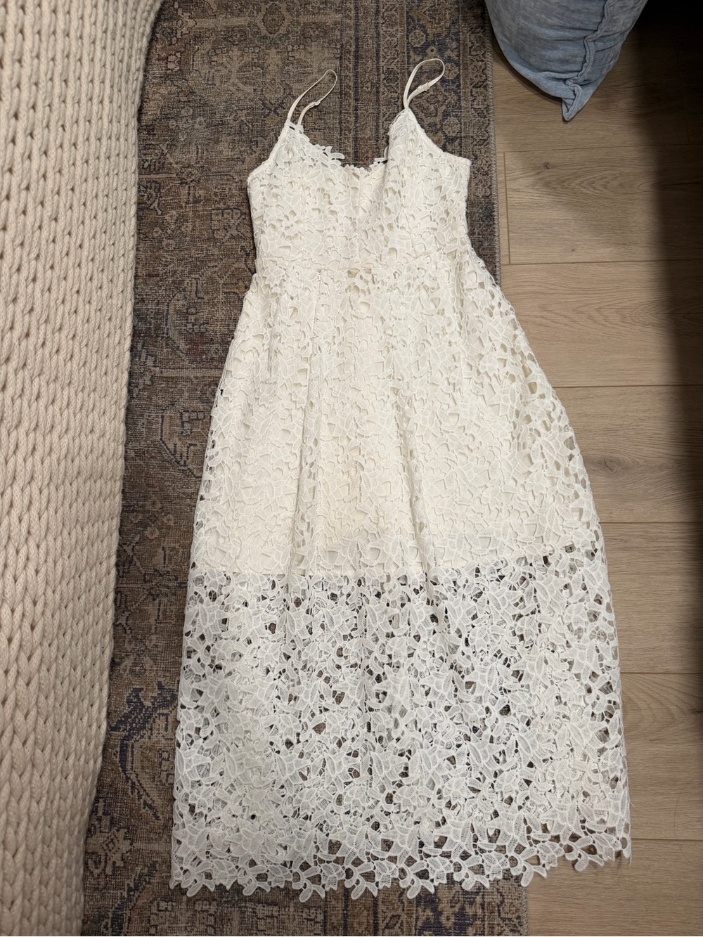 Astr White Lace Maxi Dress with Spaghetti Straps